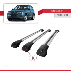 BMW X3 E83 2003-2010 Arası ile uyumlu ACE-1 Ara Atkı Tavan Barı GRİ 3 ADET BAR thumb 4