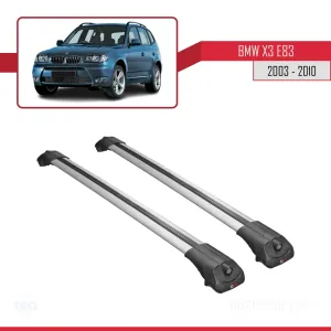 BMW X3 E83 2003-2010 Arası ile uyumlu ACE-1 Ara Atkı Tavan Barı GRİ thumb 3