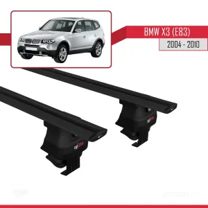 BMW X3 (E83) 2004-2010 Arası ile uyumlu ACE-4 Ara Atkı Tavan Barı SİYAH thumb 4