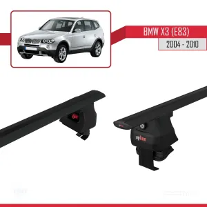 BMW X3 (E83) 2004-2010 Arası ile uyumlu ACE-4 Ara Atkı Tavan Barı SİYAH thumb 5
