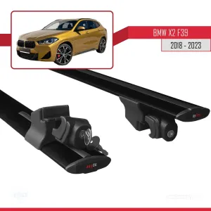 BMW X2 (F39) 2018 ve Sonrası ile uyumlu HOOK Model Anahtar Kilitli Ara Atkı Tavan Barı SİYAH thumb 5