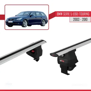 BMW Serie 5 (E61) Touring 2003-2010 Arası ile uyumlu ACE-4 Ara Atkı Tavan Barı GRİ thumb 3