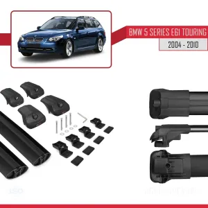 BMW 5 Serisi ESTATE - TOURING (E61) 2004-2010 Arası ile uyumlu ACE-1 Ara Atkı Tavan Barı SİYAH thumb 5