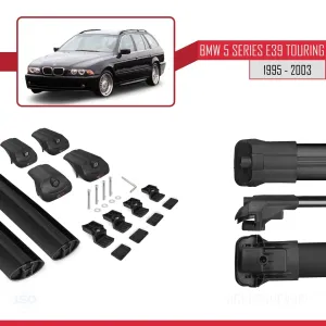 BMW 5 Serisi ESTATE - TOURING (E39) 1995-2003 Arası ile uyumlu ACE-1 Ara Atkı Tavan Barı SİYAH thumb 5