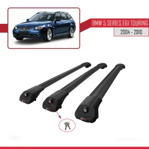 BMW 5 Serisi (E61) TOURING 2004-2010 Arası ile uyumlu ACE-1 Ara Atkı Tavan Barı SİYAH 3 ADET BAR thumb 4
