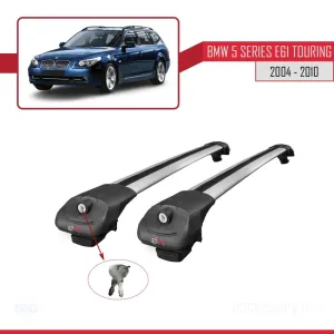 BMW 5 Serisi (E61) TOURING 2004-2010 Arası ile uyumlu ACE-1 Ara Atkı Tavan Barı GRİ thumb 4