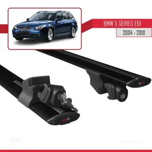 BMW 5 Serisi (E61) 2004-2010 Arası ile uyumlu HOOK Model Anahtar Kilitli Ara Atkı Tavan Barı SİYAH thumb 5