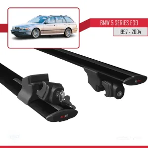 BMW 5 Serisi (E39) 1997-2004 Arası ile uyumlu HOOK Model Anahtar Kilitli Ara Atkı Tavan Barı SİYAH thumb 5