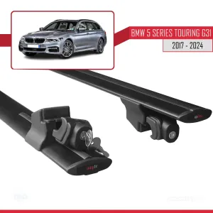 Bmw 5 Series Touring (G31) 2017 ve Sonrası ile uyumlu HOOK Model Anahtar Kilitli Ara Atkı Tavan Barı SİYAH thumb 5