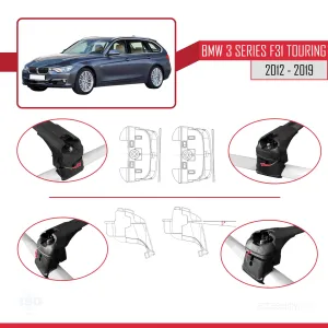 BMW 3 Serisi (F31) TOURING 2012-2019 Arası ile uyumlu ACE-2 Ara Atkı Tavan Barı SİYAH thumb 5