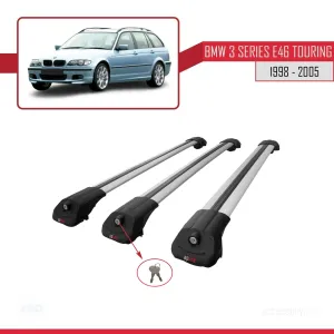 BMW 3 Serisi (E46) TOURING 1998-2005 Arası ile uyumlu ACE-1 Ara Atkı Tavan Barı GRİ 3 ADET BAR thumb 4