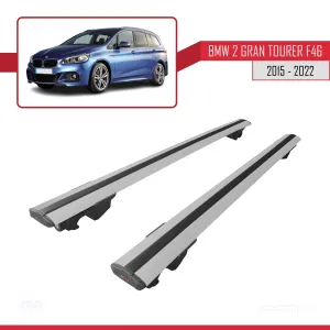 Bmw 2 Series Gran Tourer (F46) 2015-2022 Arası ile uyumlu HOOK Model Anahtar Kilitli Ara Atkı Tavan Barı GRİ thumb 4