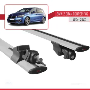 Bmw 2 Series Gran Tourer (F46) 2015-2022 Arası ile uyumlu HOOK Model Anahtar Kilitli Ara Atkı Tavan Barı GRİ thumb 5