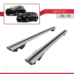 Audi Q7 2006-2015 Arası ile uyumlu HOOK Model Anahtar Kilitli Ara Atkı Tavan Barı GRİ thumb 4
