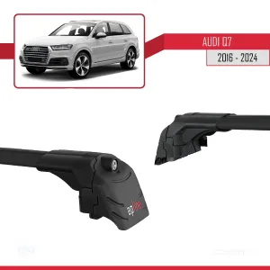 Audi Q7 (4M) 2016 ve Sonrası ile uyumlu ACE-2 Ara Atkı Tavan Barı SİYAH thumb 5