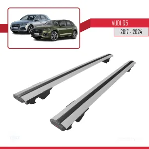 Audi Q5 2017 ve Sonrası ile uyumlu HOOK Model Anahtar Kilitli Ara Atkı Tavan Barı GRİ thumb 4