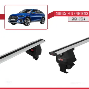 Audi Q5 (FYT) Sportback 2021 ve Sonrası ile uyumlu ACE-4 Ara Atkı Tavan Barı GRİ thumb 4
