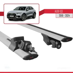 Audi Q3 2019 Model ve Sonrası ile uyumlu HOOK Model Anahtar Kilitli Ara Atkı Tavan Barı GRİ thumb 5