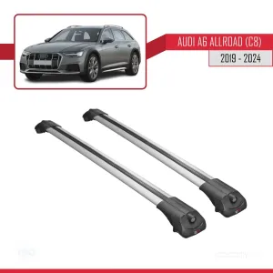 Audi A6 (C8) Allroad 2019 ve Sonrası ile uyumlu ACE-1 Ara Atkı Tavan Barı GRİ thumb 3