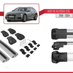 Audi A6 (C8) Allroad 2019 ve Sonrası ile uyumlu ACE-1 Ara Atkı Tavan Barı GRİ thumb 5