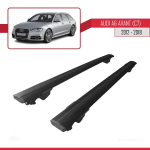 Audi A6 (C7) Avant 2012-2018 Arası ile uyumlu HOOK Model Anahtar Kilitli Ara Atkı Tavan Barı SİYAH thumb 4