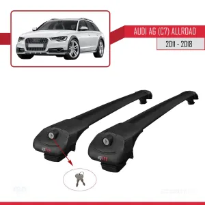 Audi A6 (C7) Allroad 2011-2018 Arası ile uyumlu ACE-1 Ara Atkı Tavan Barı SİYAH thumb 4