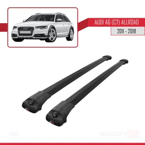 Audi A6 (C7) Allroad 2011-2018 Arası ile uyumlu ACE-1 Ara Atkı Tavan Barı SİYAH thumb 3