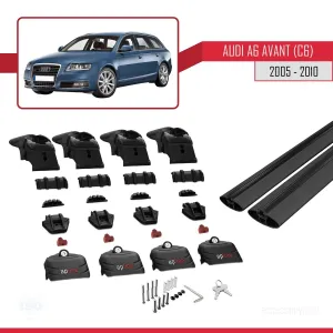 Audi A6 (C6) AVANT 2005-2010 Arası ile uyumlu ACE-2 Ara Atkı Tavan Barı SİYAH thumb 5