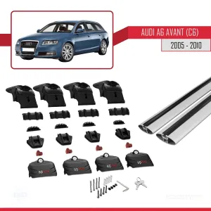 Audi A6 (C6) AVANT 2005-2010 Arası ile uyumlu ACE-2 Ara Atkı Tavan Barı GRİ thumb 5