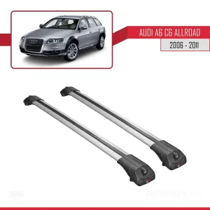 Audi A6 (C6) ALLROAD 2006-2011 Arası ile uyumlu ACE-1 Ara Atkı Tavan Barı GRİ thumb 3