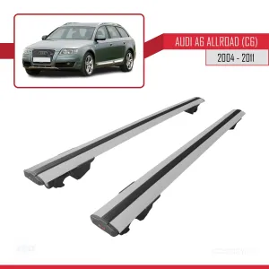 Audi A6 (C6) Allroad 2004-2011 Arası ile uyumlu HOOK Model Anahtar Kilitli Ara Atkı Tavan Barı GRİ thumb 4