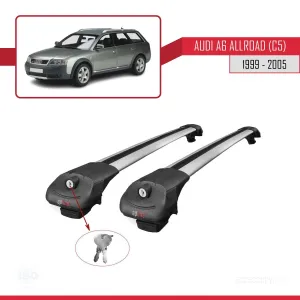 Audi A6 (C5) Allroad 1999-2005 Arası ile uyumlu ACE-1 Ara Atkı Tavan Barı GRİ thumb 4