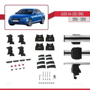 Audi A4 (B9/8W) 2015-2019 Arası ile uyumlu ACE-4 Ara Atkı Tavan Barı GRİ thumb 4