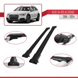 Audi A4 (B9) ALLROAD 2016 ve Sonrası ile Uyumlu FLY Model Ara Atkı Tavan Barı SİYAH thumb 5