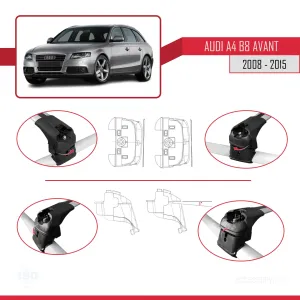 Audi A4 (B8) AVANT 2008-2015 Arası ile uyumlu ACE-2 Ara Atkı Tavan Barı GRİ thumb 5