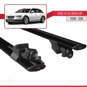 Audi A4 (B8) ALLROAD 2009-2016 Arası ile uyumlu HOOK Model Anahtar Kilitli Ara Atkı Tavan Barı SİYAH thumb 5