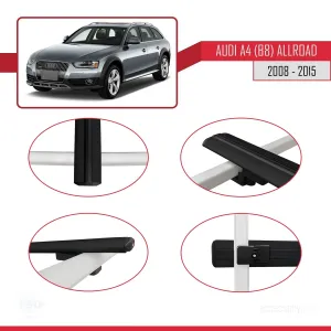 Audi A4 (B8) Allroad 2008-2015 Arası ile uyumlu Basic Model Ara Atkı Tavan Barı SİYAH 3 ADET thumb 4