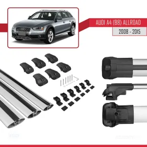 Audi A4 (B8) Allroad 2008-2015 Arası ile uyumlu ACE-1 Ara Atkı Tavan Barı GRİ 3 ADET BAR thumb 5