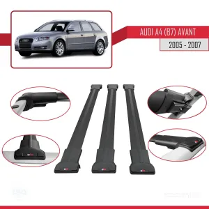 Audi A4 (B7) Avant 2005-2007 Arası ile uyumlu FLY Model Ara Atkı Tavan Barı SİYAH 3 ADET BAR thumb 5