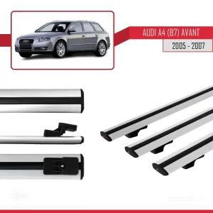 Audi A4 (B7) Avant 2005-2007 Arası ile uyumlu Basic Model Ara Atkı Tavan Barı GRİ 3 ADET thumb 3