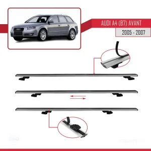 Audi A4 (B7) Avant 2005-2007 Arası ile uyumlu Basic Model Ara Atkı Tavan Barı GRİ 3 ADET thumb 5