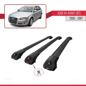 Audi A4 (B7) Avant 2005-2007 Arası ile uyumlu ACE-1 Ara Atkı Tavan Barı SİYAH 3 ADET BAR thumb 4