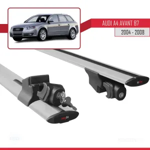 Audi A4 (B7) AVANT 2004-2008 Arası ile uyumlu HOOK Model Anahtar Kilitli Ara Atkı Tavan Barı GRİ thumb 5