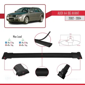 Audi A4 (B6) AVANT 2002-2004 Arası ile Uyumlu FLY Model Ara Atkı Tavan Barı SİYAH 3 ADET BAR thumb 4