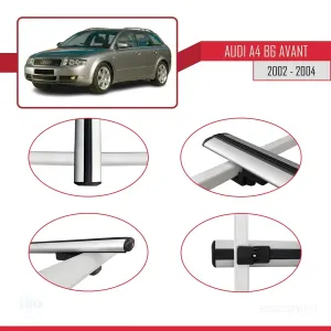 Audi A4 (B6) AVANT 2002-2004 Arası ile uyumlu Basic Model Ara Atkı Tavan Barı GRİ 3 ADET thumb 4