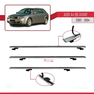 Audi A4 (B6) AVANT 2002-2004 Arası ile uyumlu Basic Model Ara Atkı Tavan Barı GRİ 3 ADET thumb 5
