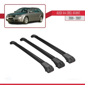 Audi A4 (B6) AVANT 2002-2004 Arası ile uyumlu ACE-1 Ara Atkı Tavan Barı SİYAH 3 ADET BAR thumb 3