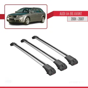 Audi A4 (B6) AVANT 2002-2004 Arası ile uyumlu ACE-1 Ara Atkı Tavan Barı GRİ 3 ADET BAR thumb 3