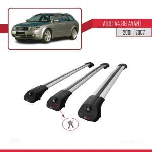 Audi A4 (B6) AVANT 2002-2004 Arası ile uyumlu ACE-1 Ara Atkı Tavan Barı GRİ 3 ADET BAR thumb 4