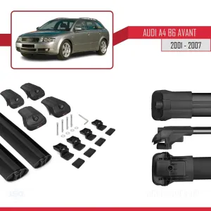 Audi A4 (B6) AVANT 2001-2007 Arası ile uyumlu ACE-1 Ara Atkı Tavan Barı SİYAH thumb 5